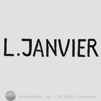 Bold capital writing L. Janvier