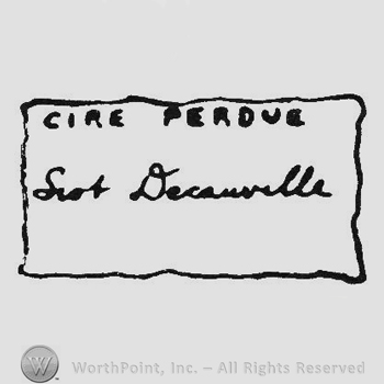 Label writing Cire Perdue up Siot Paris under