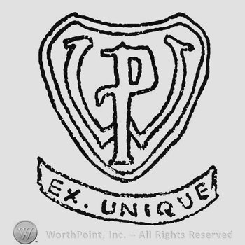 Hollow letters WP indide doudle Shield Label writing EX. Unique under