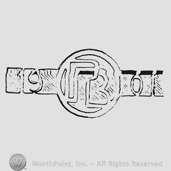 label 1901 and hollow initials RB inside double circle