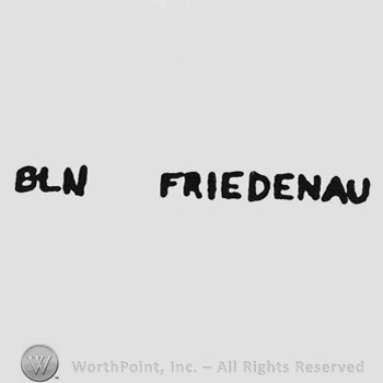 Bold capital writing Bln Friednau