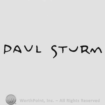 Stylish capital writing Paul Strum