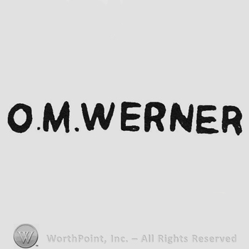 Bold capital writing O.M. Werner