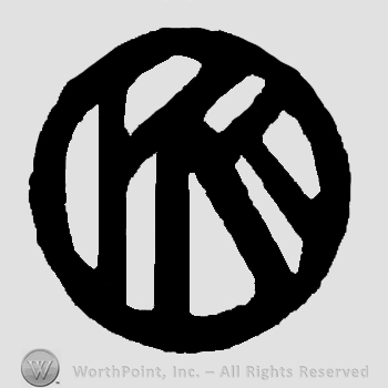 Monogram of letters KK inside a circle