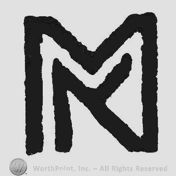 Bold monogram of letters MK