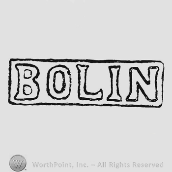 Label with hollow writing Bolin