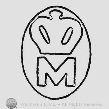 Capital hollow M under Crown all inside an oval