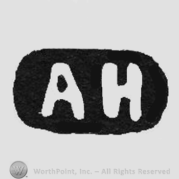 White initials AH inside a black label