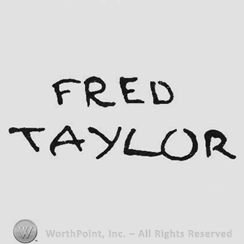 Signature in capitel letters Fred up Taylor under