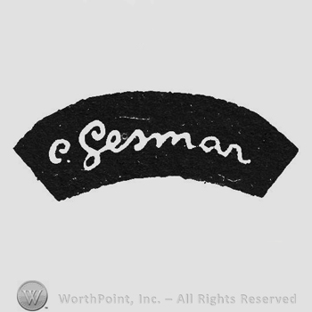 Black label with white writing C. Gesmar