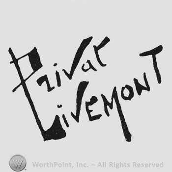 Signature in capital stylish letters Privat up Livemont under