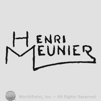 Signature in capital letters Henri up Meunier under