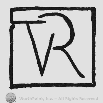 Monogram of letters VR inside a square