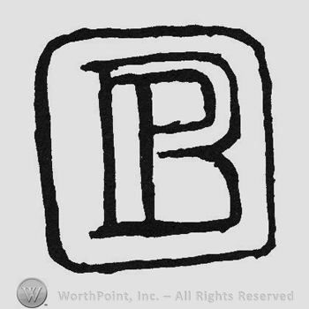 Monogram of letters PB inside  a  square