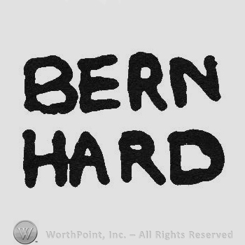 Bold capital writing Bern up Hard  under