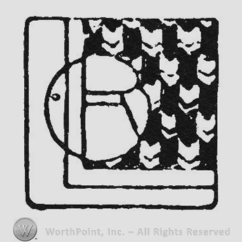 Monogram of letters RA inside a  square