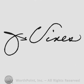 Hand lettered signature: J Vines