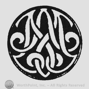 Monogram of initials: M A inside a black circle