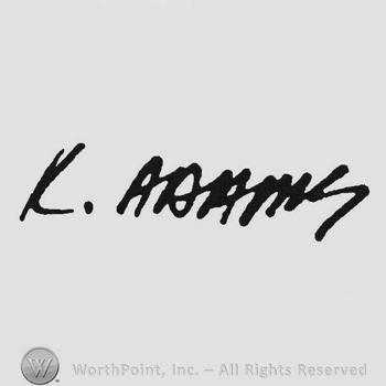 Hand lettered name: K. Adams
