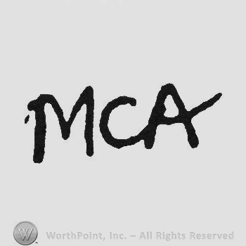 Hand lettered initials MCA