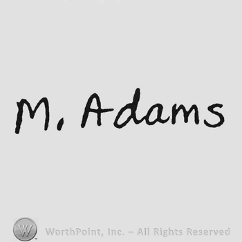 Hand lettered M. Adams