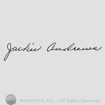 Handwritten: Jackie Andrews