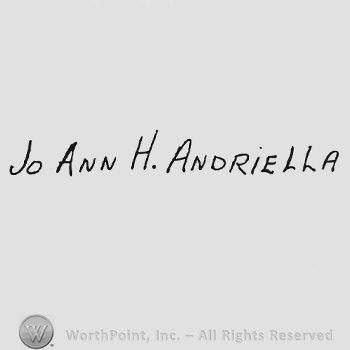 Capital handwriting Jo Ann H. Andriela