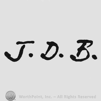 Handwriting initials JDB dots between