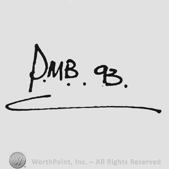 Initials PMB 93 underlined
