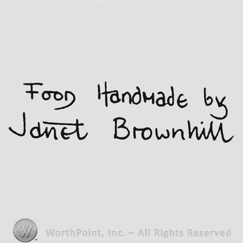 Handwriting Food handmade by up Janet Brownhill