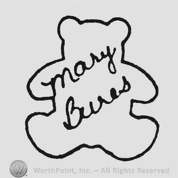 Oblique handwriting Mary Bures inside a teddy bear
