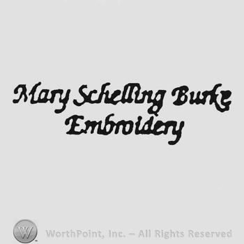 Handwriting Mary Schelling Burke up Embrodery under