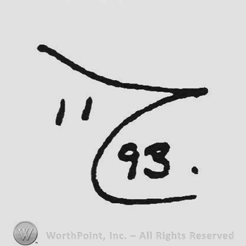 Stylish C with numbers 11 and 93 left and right