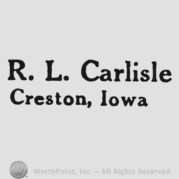 Bold Writing R.L. Carlisle up Creston Iowa under