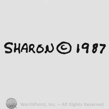 Capital handwriting Sharon copyright 1987