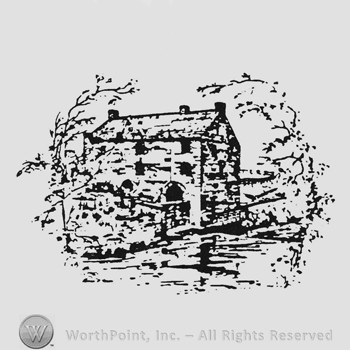 Painting containing house