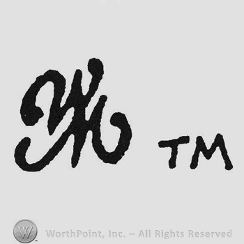 Monogram of letters WM TM to the right