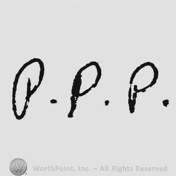 Handwriting initials PPP dots between