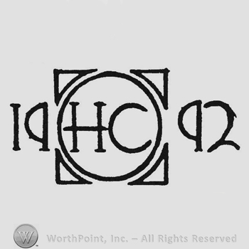 Initials HC inside a circle inside a square and numbers 19 and 92 left and right