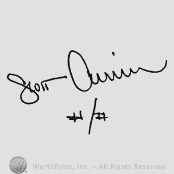 Oblique handwriting Scott Currier up #/# under