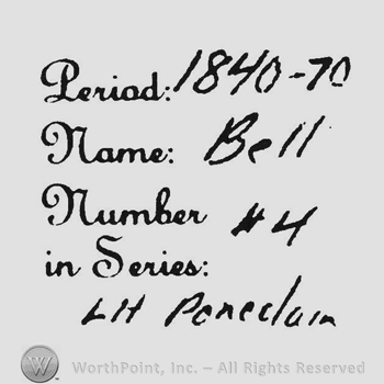 Handwriting from top to bottom Period 1840-70 Name Bell Number #4 In series LH Porcelain