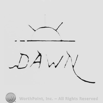 Sun above handwriting in capital letters Dawn