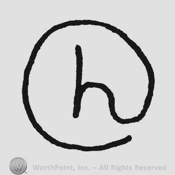 Handwriting H inside a circle
