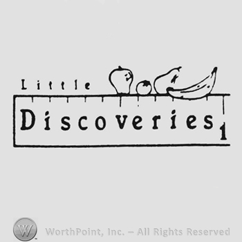Little written above label Discoveries and apple, banana, pear above