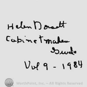 Handwriting from top to bottom Helen Dorsett Cabinetmaker Guide Vol ( 1984