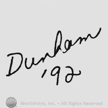 Oblique handwriting Dunham up 92 under