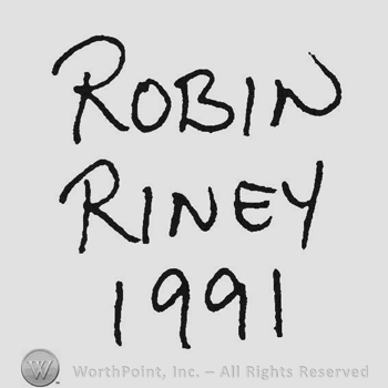 Capital handwriting from top to bottom Robin Riney 1991