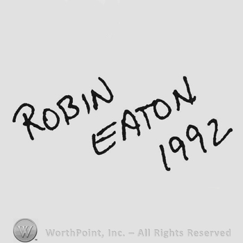 Oblique capital handwriting from top to bottom Robin Eaton 1992