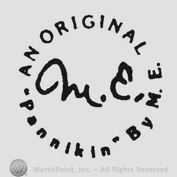 Writing in circle shape An Original Pannikins by ME surrounding initials ME