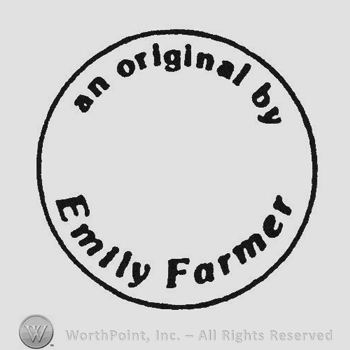 Curved writing An original by up Emily Farmer down  all inside a circle